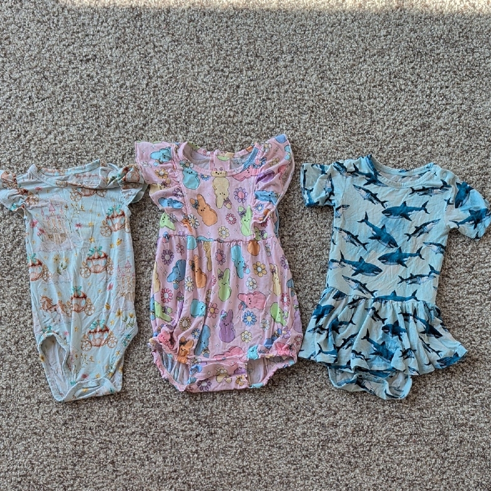 Posh Peanut Floral Baby Romper Set